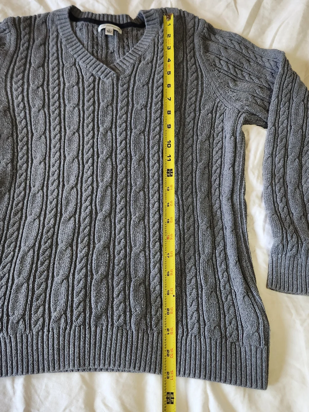 croft & barrow Charcoal Cable-Knit V-Neck Sweater